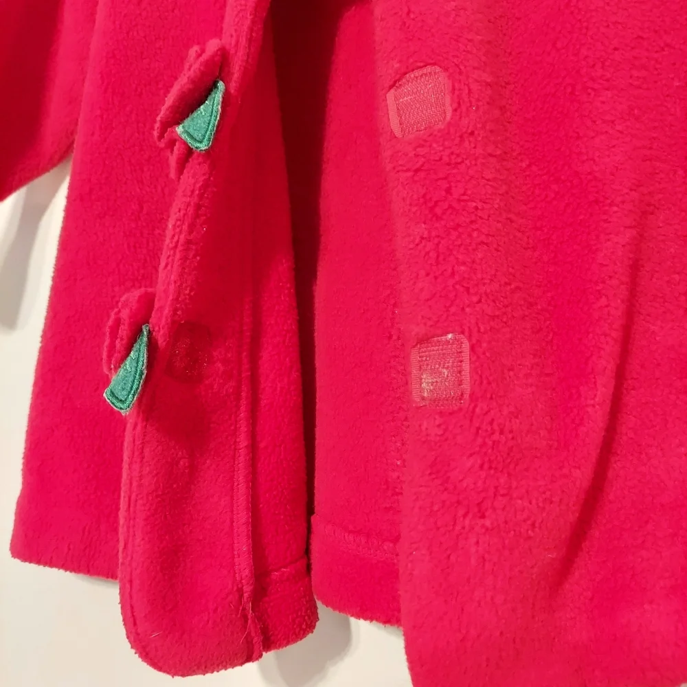 2nd Step Toddler Red Fleece Coat with Rose and Leaves Accent size 18Months